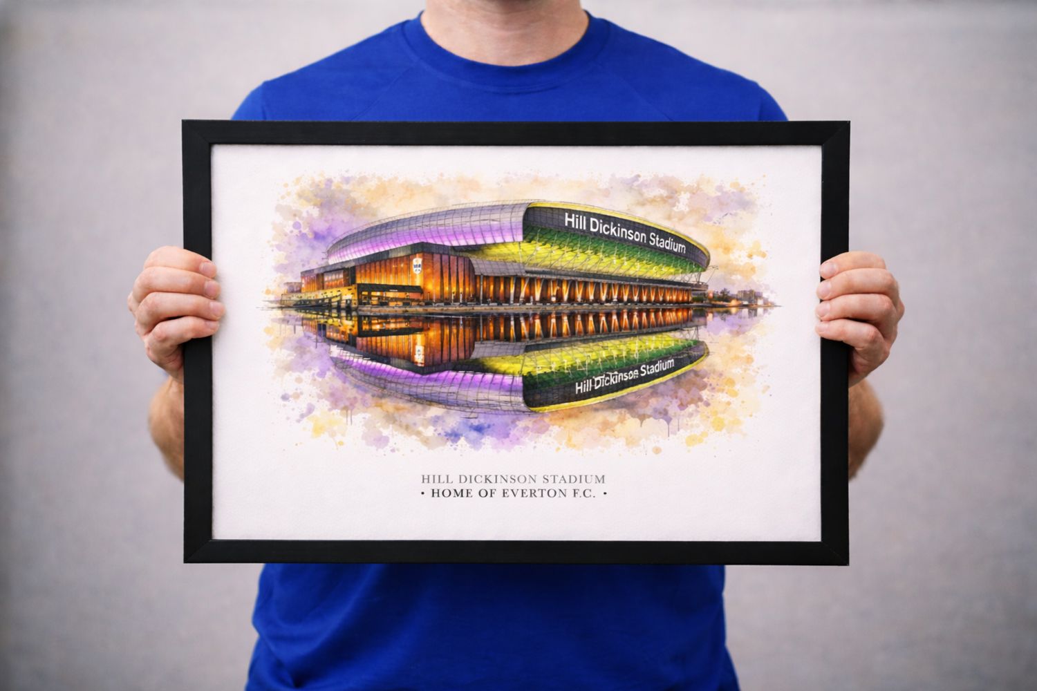 Hill Dickinson Stadium Watercolour-Style Print, Everton Inspired Wall Art, Watercolour Football Fan Gift