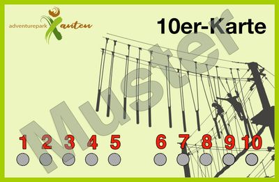 10er-Karte / Hoch- & Niederseilgarten / Kinder & Jugendliche
