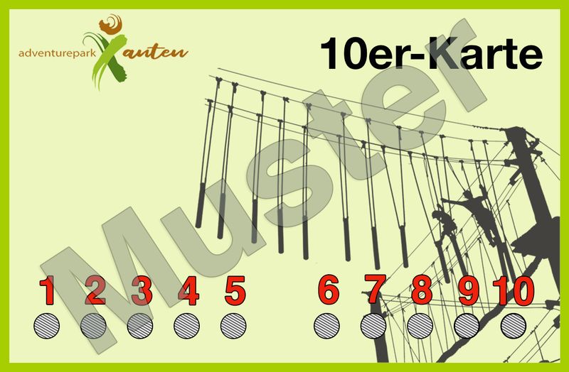 10er-Karte / Hoch- & Niederseilgarten / Kinder & Jugendliche