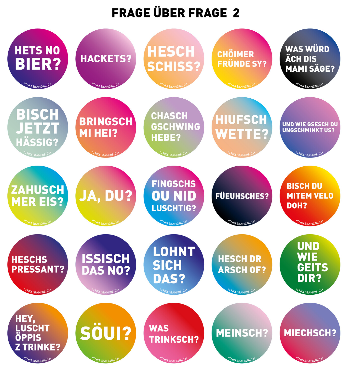 25 Kleber rund FRAGEN ÜBER FRAGEN 2