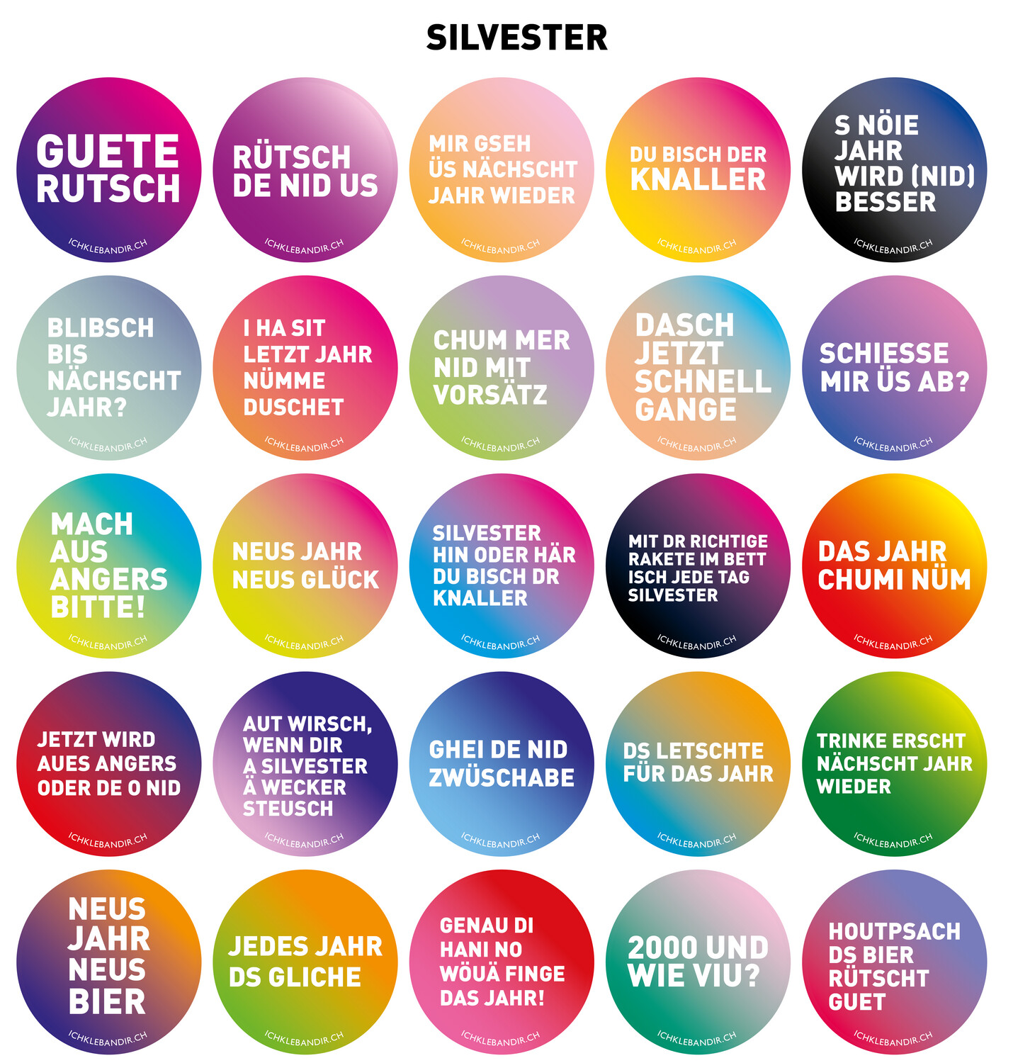 25 Kleber rund SILVESTER