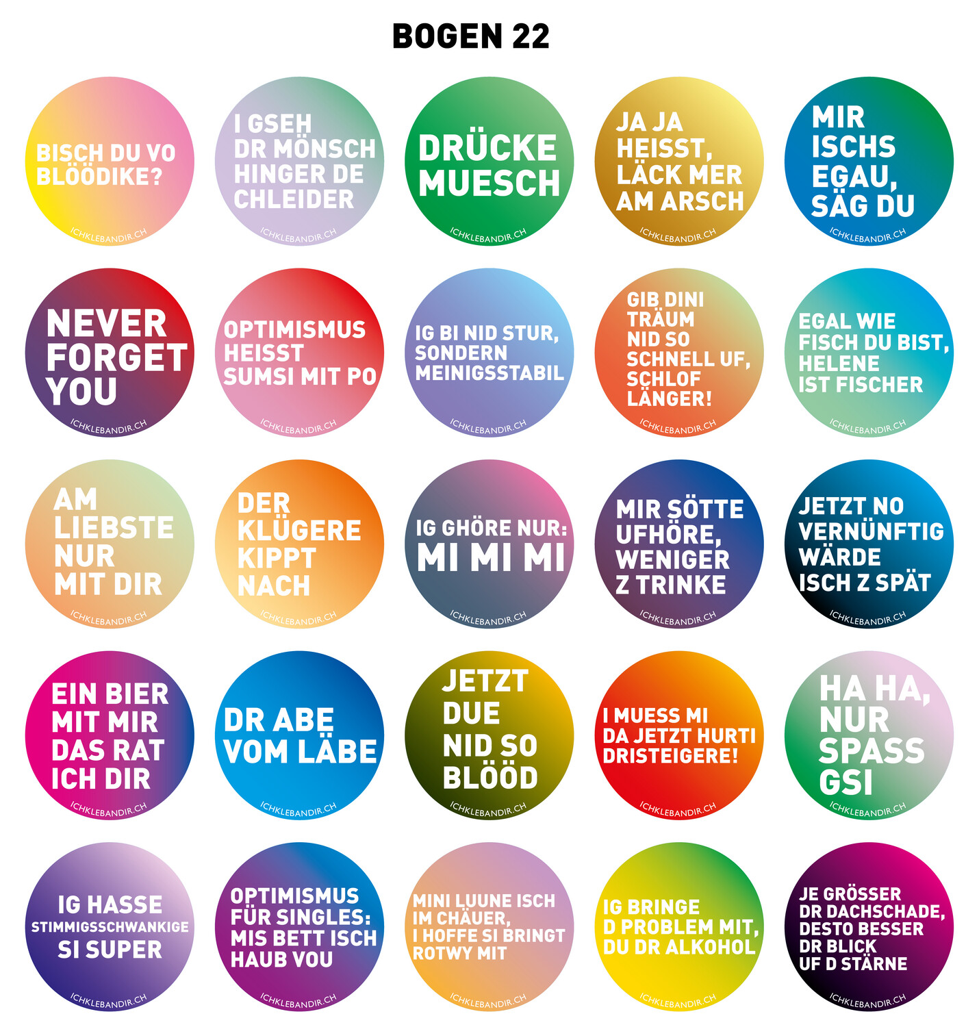 25 Kleber rund Bogen 22