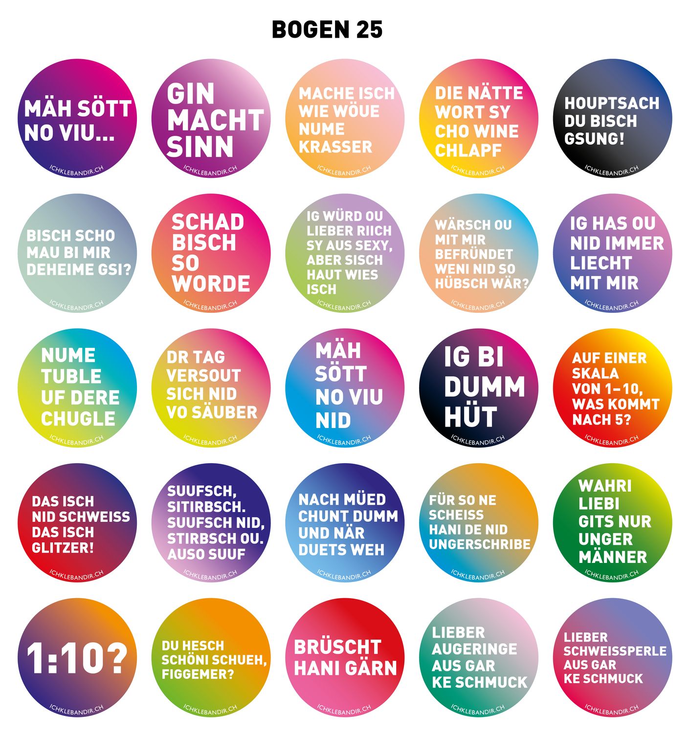 25 Kleber rund Bogen 25