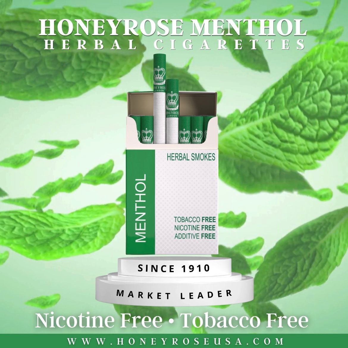 vegetable cigarettes Honeyrose MENTHOL, Carton of 10 Packs