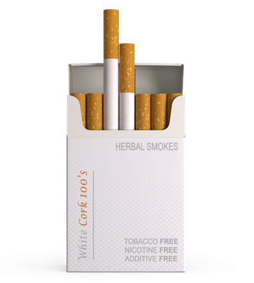white and gold cigarette pack WHITE CORK 100's Honeyrose Herbal Prop Cigarettes