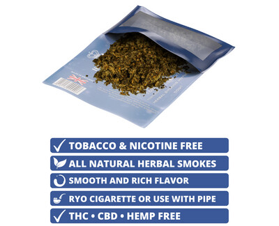 tobacco free pipe mix White Leaf & Nicotine Smoking Mixture with 100% Natural Herbal Smoking Blend 1 Pack (1 Oz/ 30G) with Wooden : Health & Household White Leaf Tobacco & Nicotine