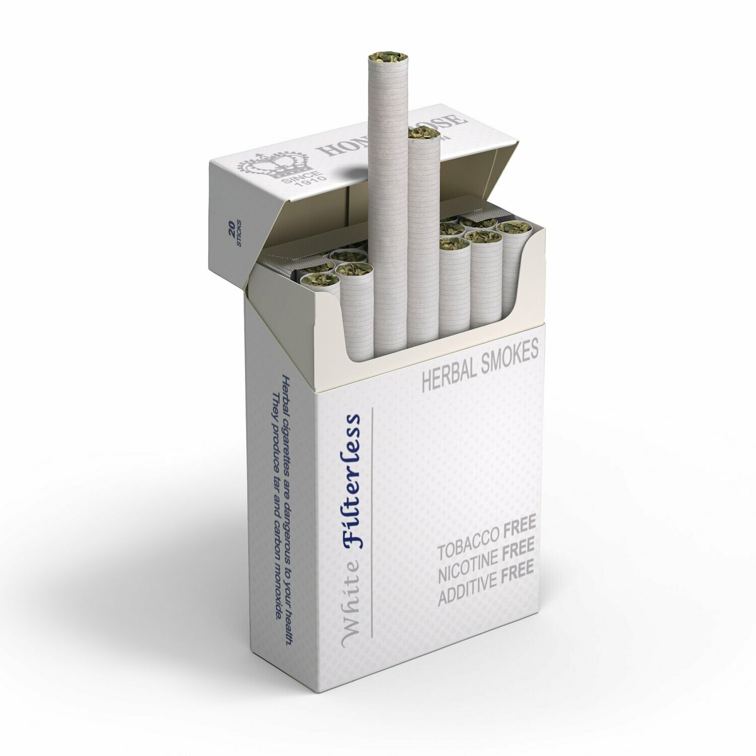 filterless cigarette WHITE FILTERLESS Honeyrose Herbal Prop Cigarettes