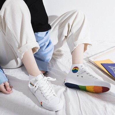 Rainbow High-top Canvas Shoes by United Love Nation