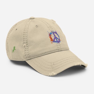 Distressed Peace &amp; Love Dad Hat by United Love Nation