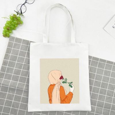 Hijab Girl Tote (Red Rose)