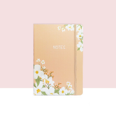 A5 Notebook (Peach White Flower)