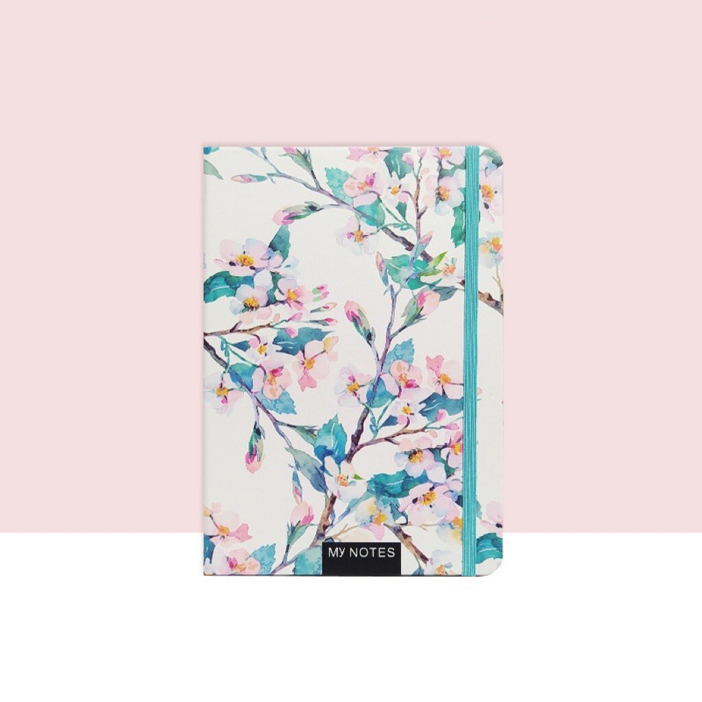 A5 Notebook (White Turquoise Blossom)