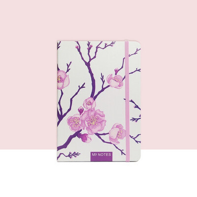 A5 Notebook (White Purple Blossom)