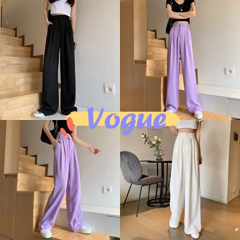 Vogue​🌟​​🌟​กางเกงขายาว ทรงกระบอก กระดุมด้านหน้ามี3สี🌟🌟