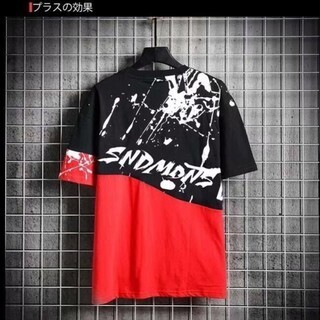 (อ่านไซด์ก่อนสั่ง)ใหม่! เสื้อยืดเกาหลี ลายสาดหมึก Oversize เสื้อยืดแขนสั่นผู้ชาย