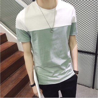 Leoman เสื้อยืด คอกลม แขนสั้น ต่อสี แฟชั่น รุ่น 0063