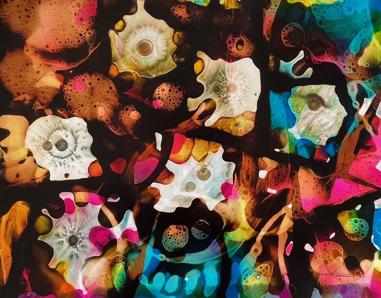 Jose Tonito Original painting on paper.Almost Abstract.Unique and wonderful. Affordable alternative fine art. You've never seen art like this!
