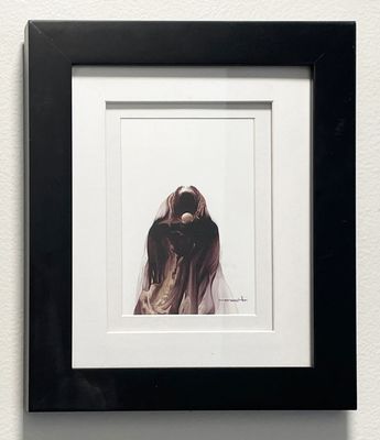 Jose Tonito Original painting on paper.Figure.OFFERING.Unique wonderful art.Small GEM