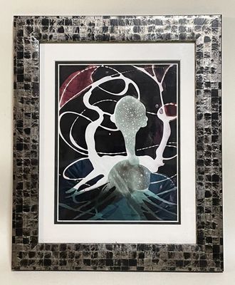 Jose Tonito Original painting on paper.How to make an earthquake disappear.Framed