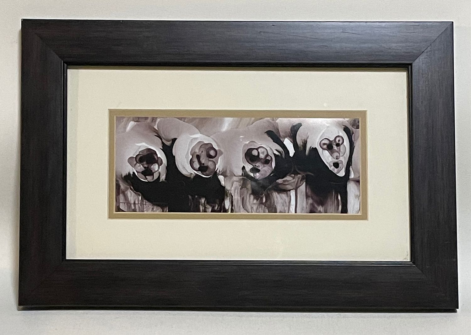 Jose Tonito Original painting on paper.Friends.Organic fluid figures.Framed