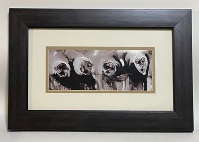 Jose Tonito Original painting on paper.Friends.Organic fluid figures.Framed