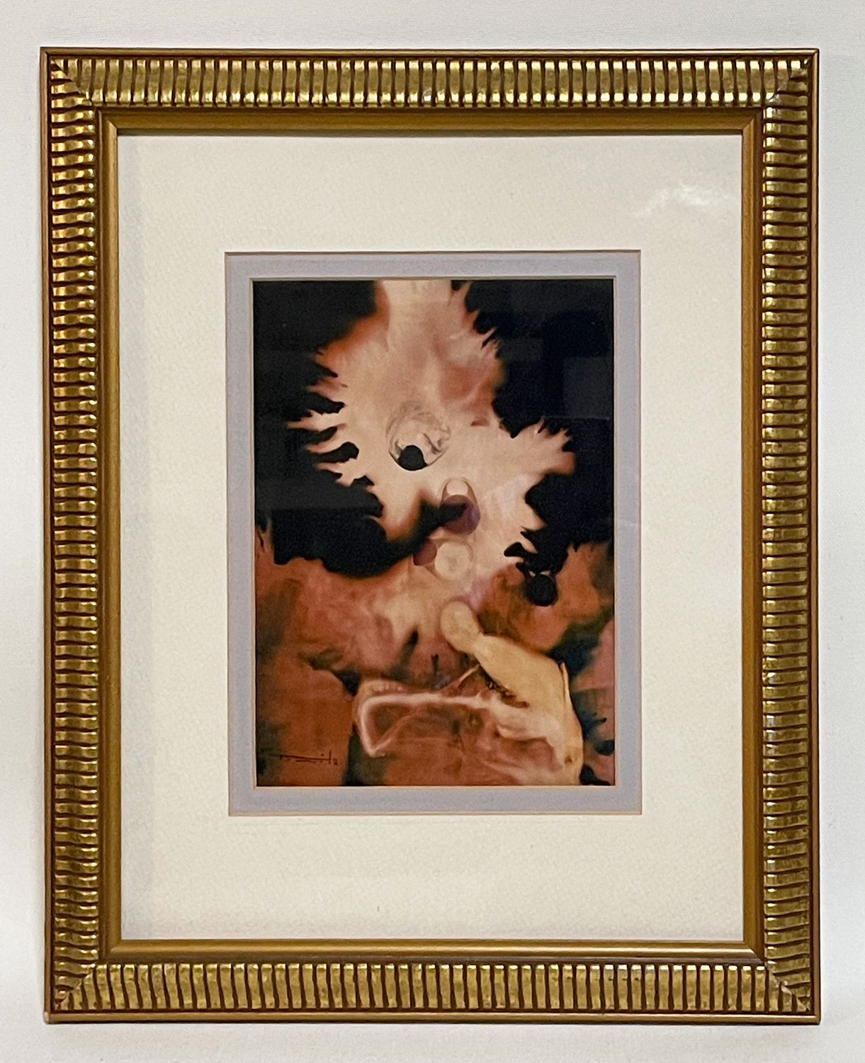 Jose Tonito Original painting on paper.Probably.Organic fluid figures.Framed