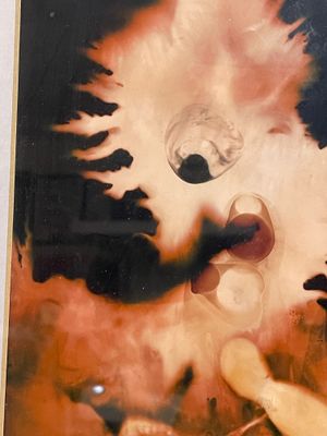 Jose Tonito Original painting on paper.Probably.Organic fluid figures.Framed