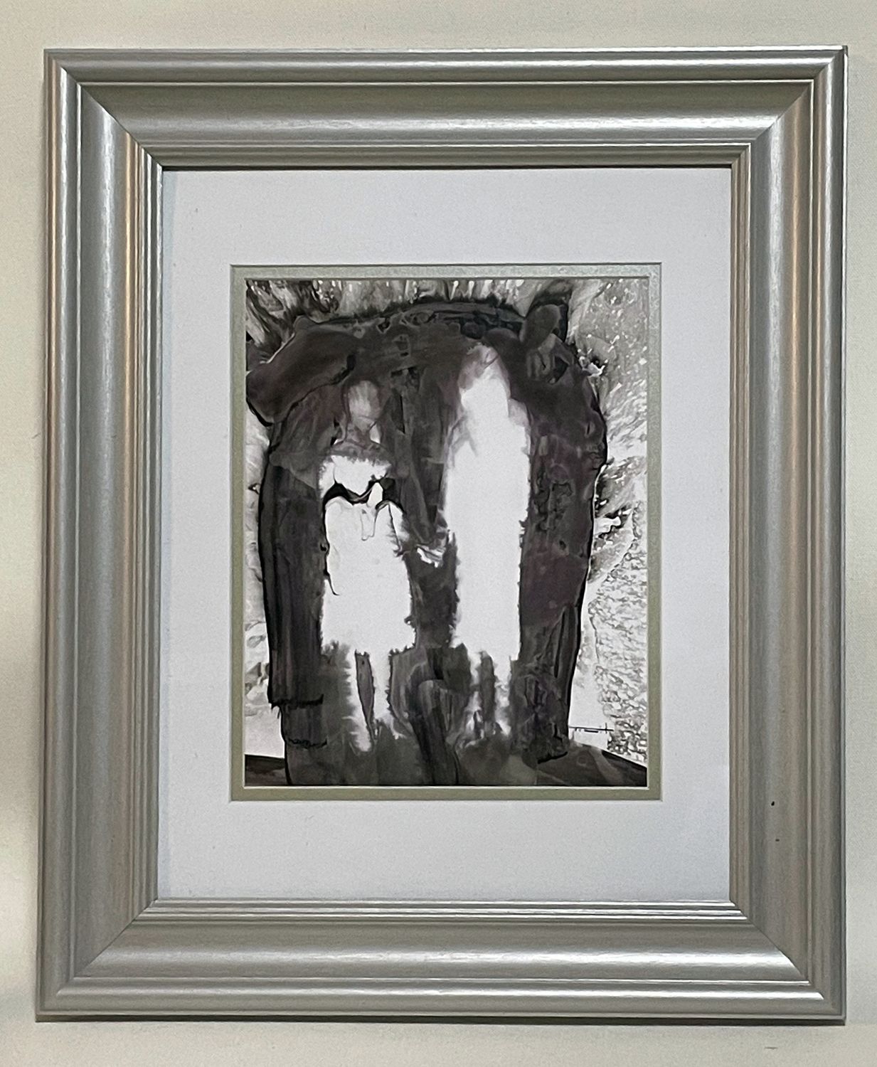 Jose Tonito Original painting on paper.Couple.Organic fluid figures.Framed