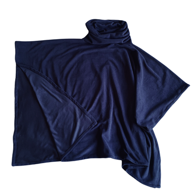 Navy Blue Poncho Style Snuggie