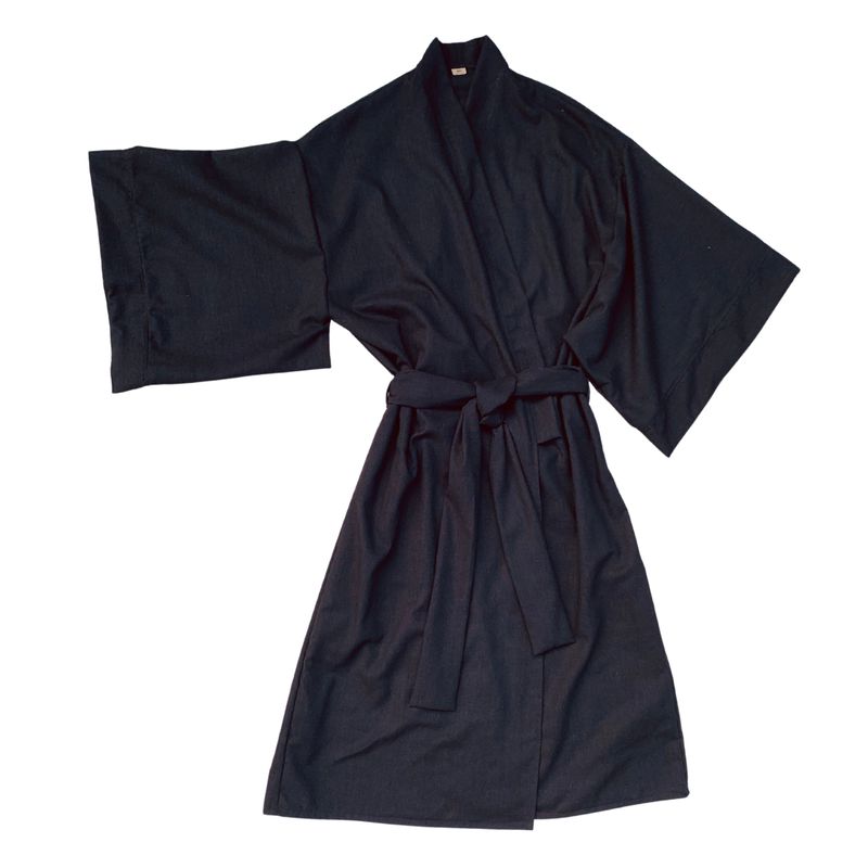 Linen Blend Kimono Style Robe in Various Colours