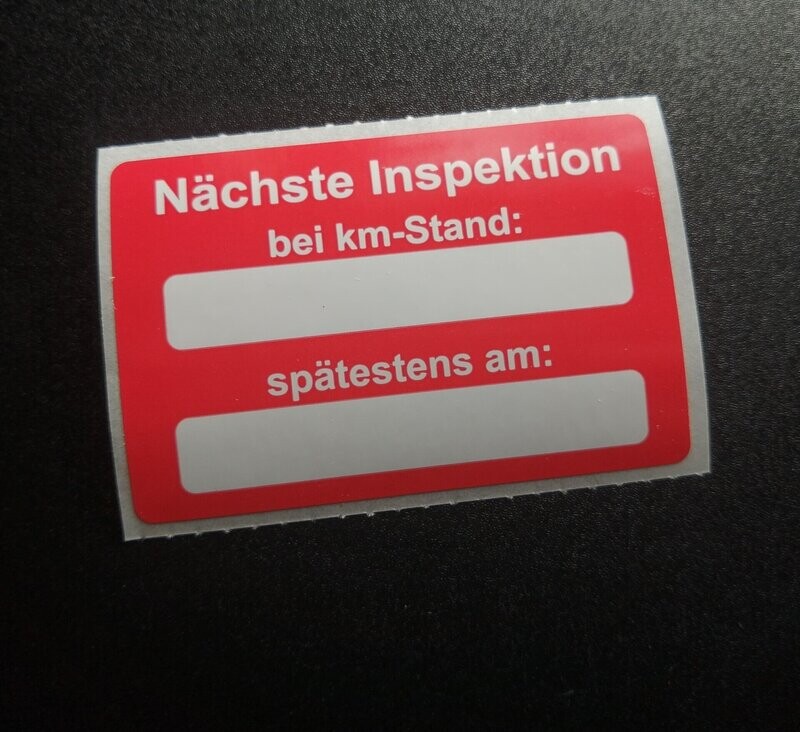 Aufkleber "Nächste Inspektion"