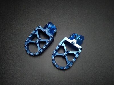 Satz Fußrasten, blau (Aluminium, CNC-gefräst)
