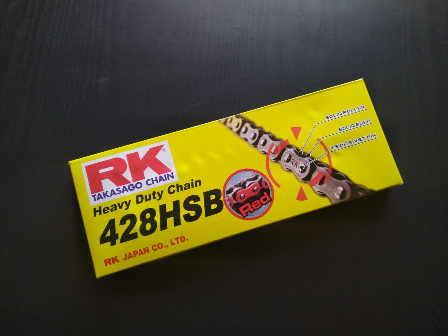Antriebskette 428er Teilung, rot (verschiedene Längen)