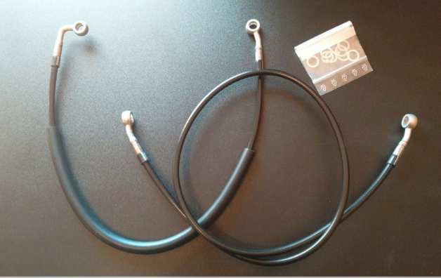 Satz Bremsleitungen MZ 125 SM SX Stahlflex (ohne ABE) Satz Bremsleitungen MZ 125 SM SX Stahlflex (ohne ABE)