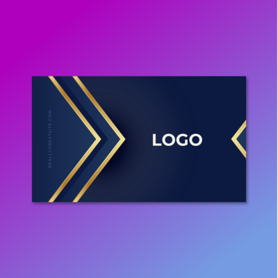 Blue and Gold Luxury Business Card