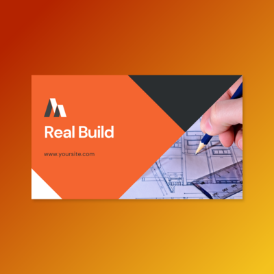 Black Matte and Orange Contractor Business Card