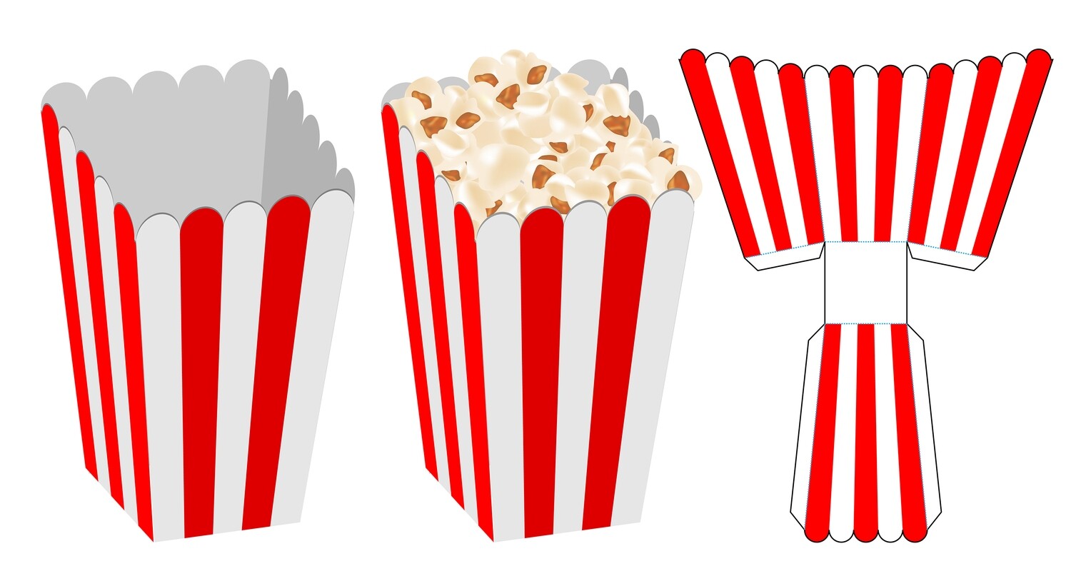 Popcorn Box Design Template