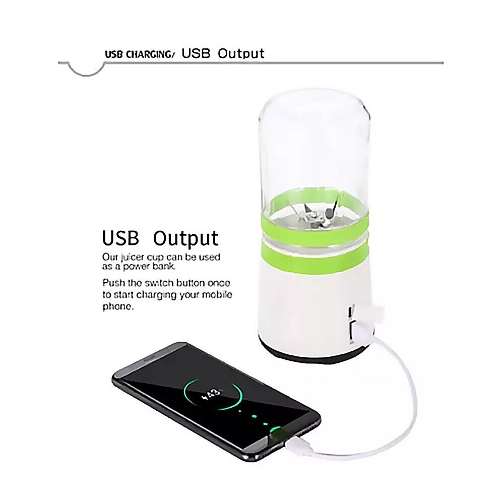 2 in 1 USB Fruit Juicer Mini Portable Mixer Smoothie Blender 6 Blades Different Colors