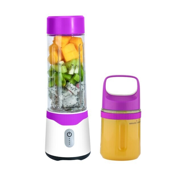2 in 1 USB Fruit Juicer Mini Portable Mixer Smoothie Blender 6 Blades Different Colors