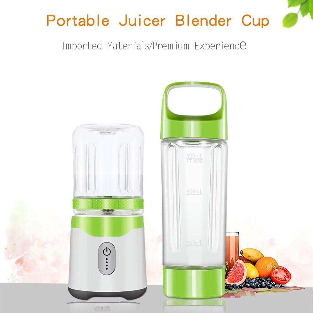 2 in 1 USB Fruit Juicer Mini Portable Mixer Smoothie Blender 6 Blades Different Colors