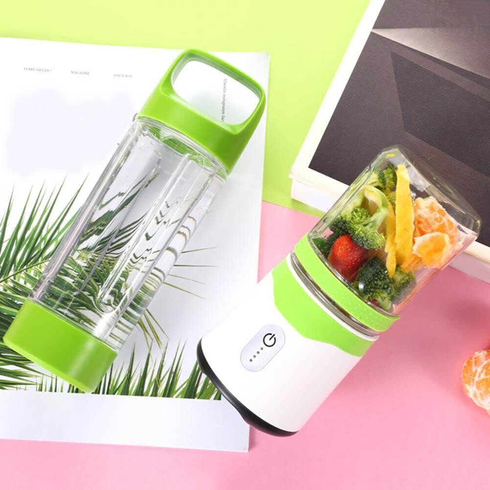 2 in 1 USB Fruit Juicer Mini Portable Mixer Smoothie Blender 6 Blades Different Colors
