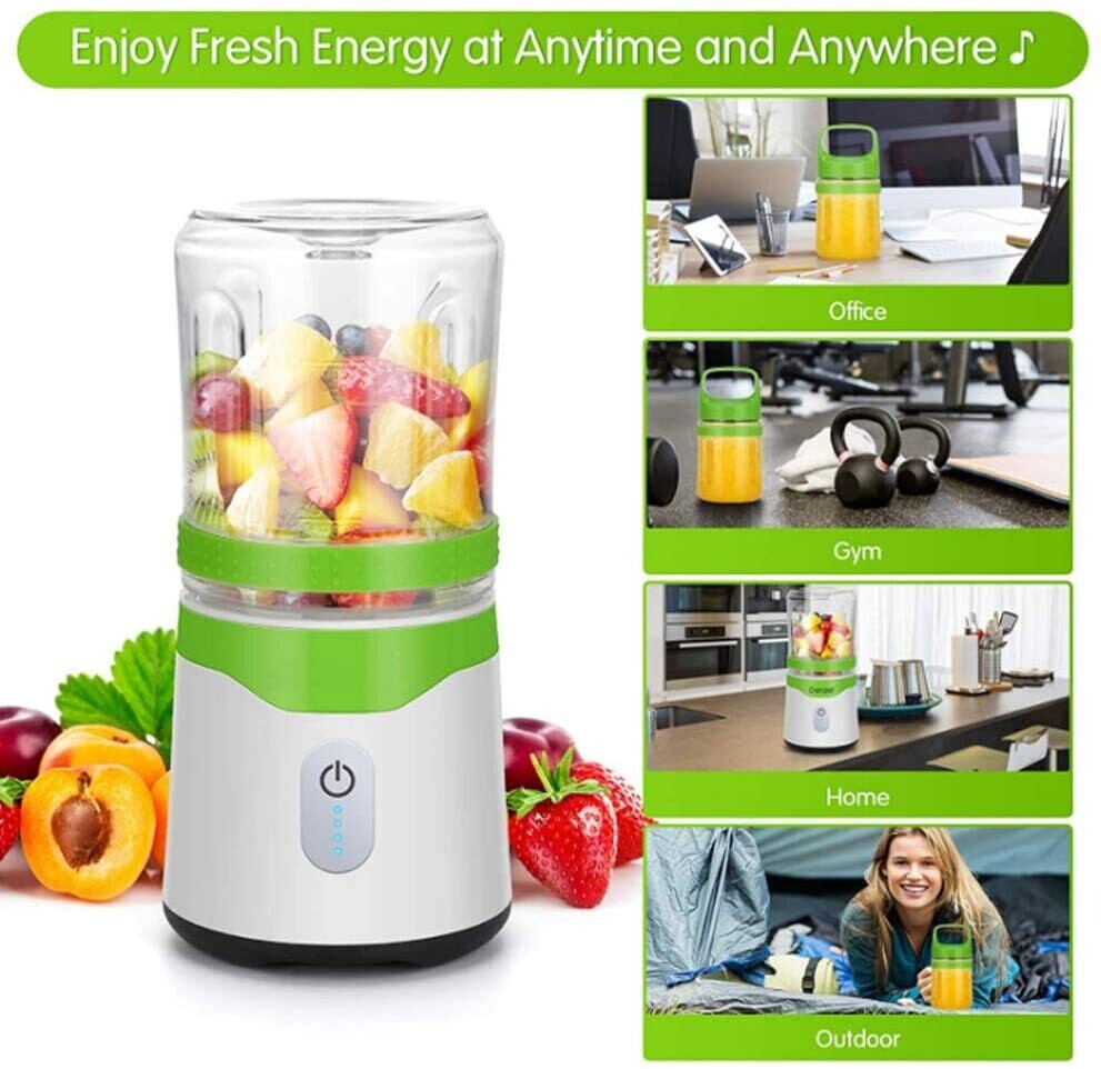 2 in 1 USB Fruit Juicer Mini Portable Mixer Smoothie Blender 6 Blades Different Colors