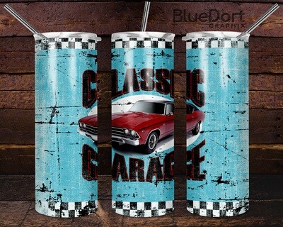 Classic Garage 69 Chevy Chevelle | 20oz Skinny Tumbler PNG Sublimation File