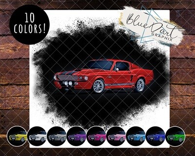 67 Eleanor Mustang - 10 COLORS! - Sublimation File - Clip Art for shirt or other substrates