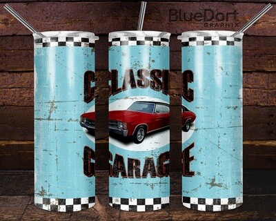 Classic Garage 71 Chevelle | 20oz Skinny Tumbler PNG Sublimation File