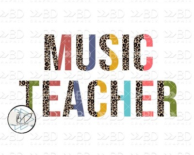 Music Teacher Leopard Shirt Design