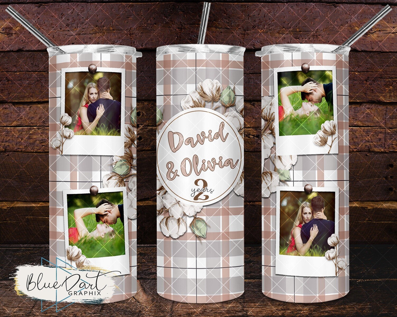 2nd Second Year Anniversary Cotton Picture Frame