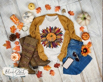 Fall - Sunflower Pumpkin Plaid - It's Fall Yall - SHIRT