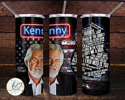 Kenny Rogers Songs Tumbler 20oz & 30oz Sublimation PNG FILE