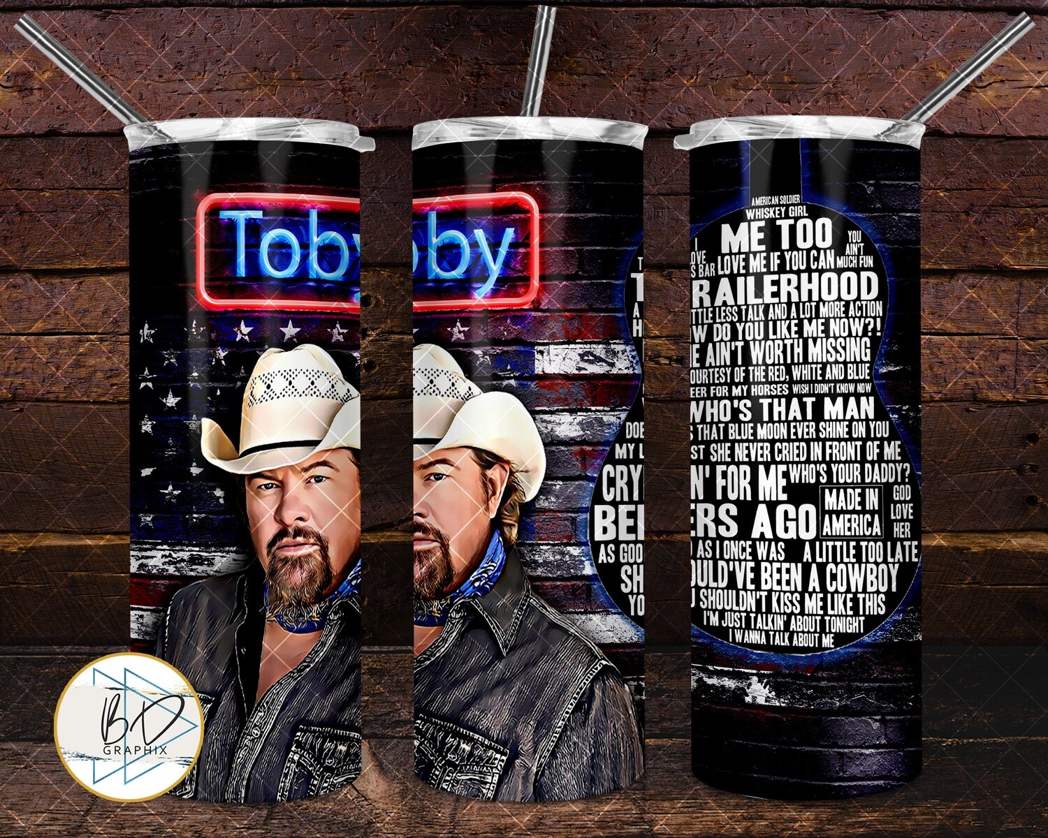 Toby Keith Songs Tumbler 20oz & 30oz Sublimation PNG FILE